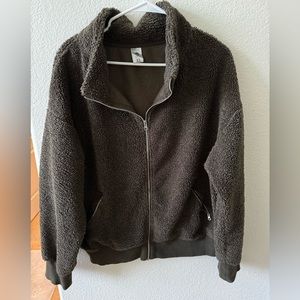 Senita Athletics teddy bomber zip up - XL